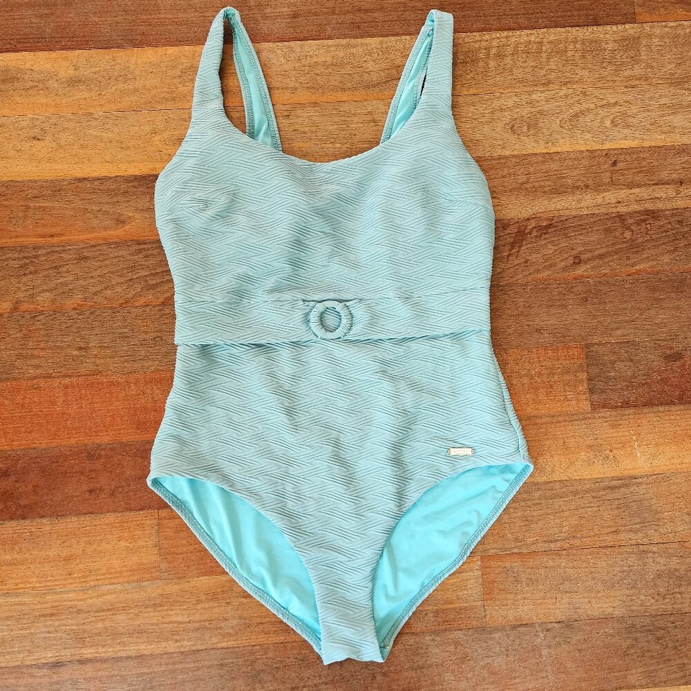 Sunseeker One Piece Light Blue Bathing Suit Size 10
